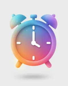 3D icon of a clock representing Core Web Vitals and site speed analysis in the SEO audit.